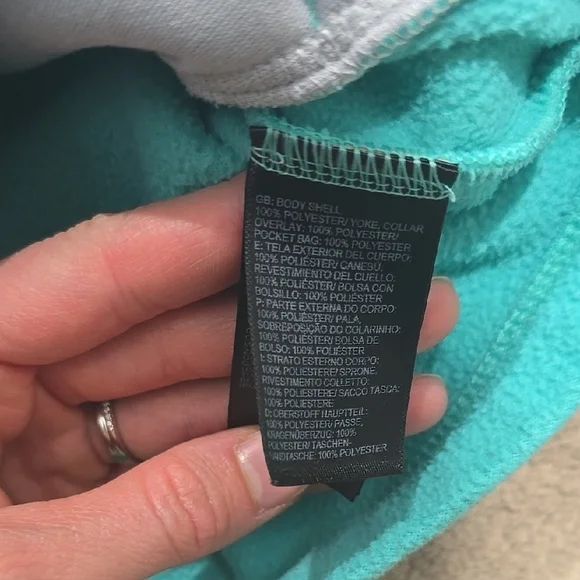 The North Face Turquoise and Aqua Fleece Jacket Girls Size Large (14/16) - Picture 4 of 5